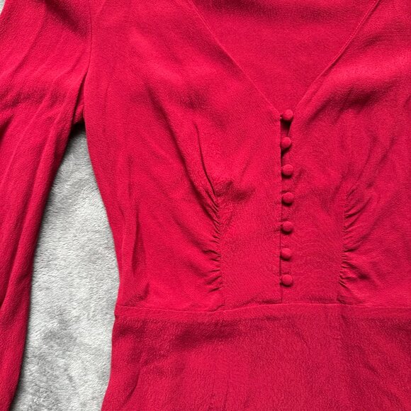 & Other Stories Long Sleeve Red Dress Buttoned US Size 4 - Picture 2 of 5